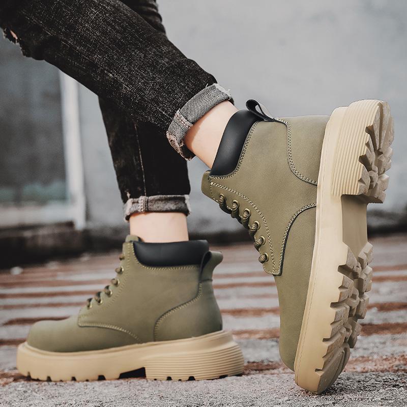 Classic Genuine Leather Motorcycle Boots Men High Quality Ankle Boots Fashion Designer Man High Top Footwear Outdoor Basic Shoe