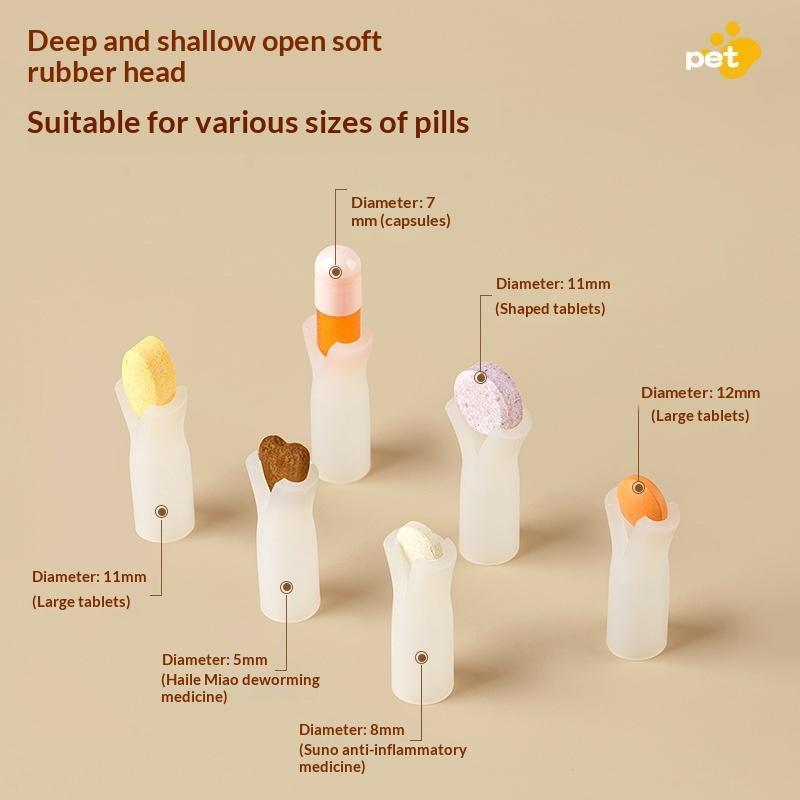 Cute Pet Pill Dispenser With Soft Silicone Tip Easy Grip Handle For Feeding Medicine To Pet Cats Dogs Small Pets At Home