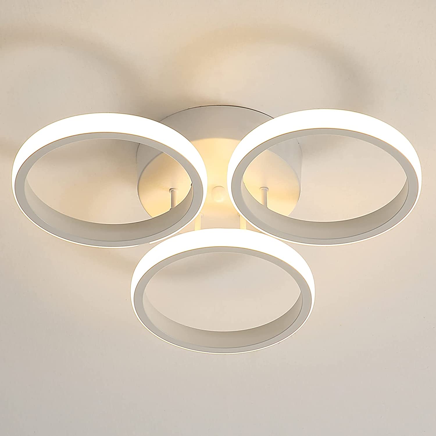 

Круглый светодиодный потолочный светильник 30 Вт, потолочный светильник с теплым светом, металлический акриловый потолочный светильник 3000K для внутреннего освещения