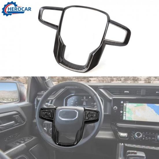 Dark Wood Grain Steering Wheel Trim Cover Garnish For GMC Sierra 1500 2500 +