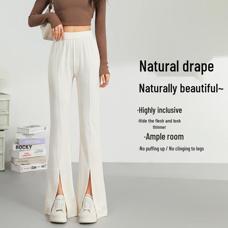 Women s High-Waisted Split Flare Casual Pants S