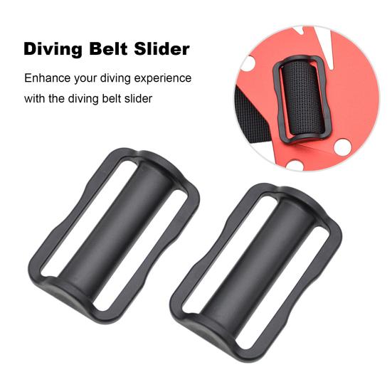 2ks posuvník na potápěčský opasek, nastavitelný držák popruhu, potápěčská závaží, držák popruhu, lehká plastová ocelová spona na šnorchlování