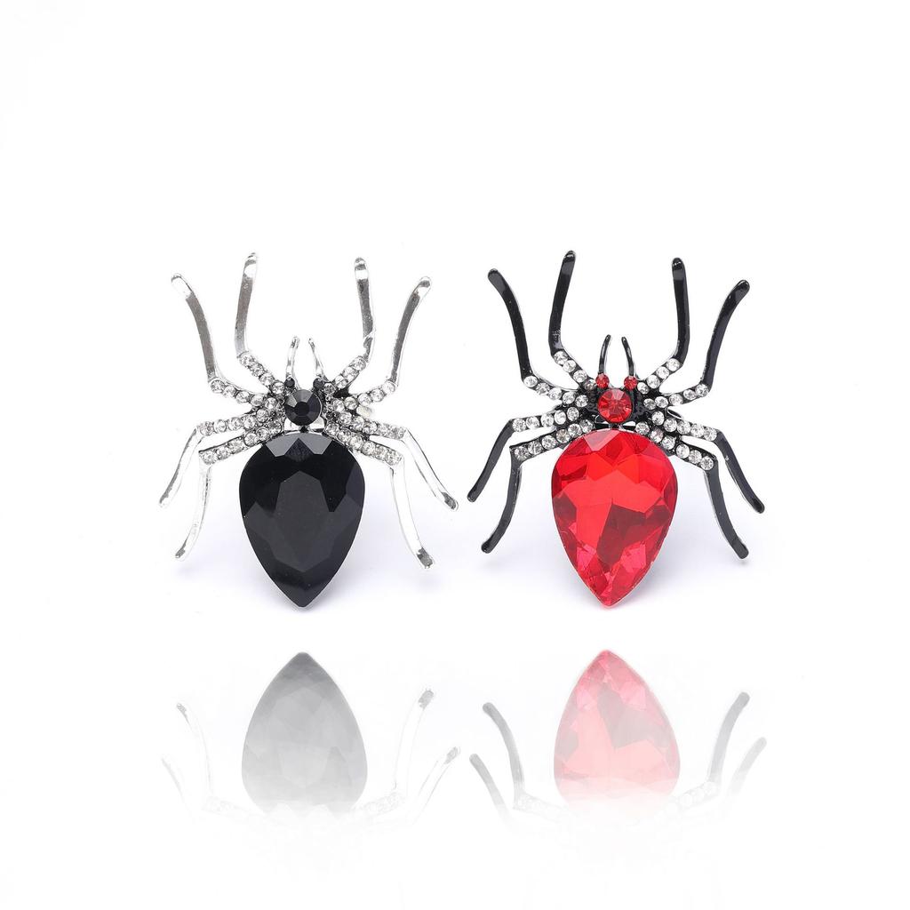 BLINGBAY Women's Gothic Spider Ring Adjustable Open Finger Statement Jewelry with Rhinestones for Halloween Party