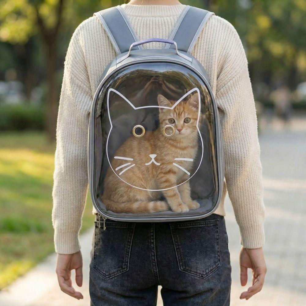 Breathable Pet Carrier Backpack Large Capacity Cat Transport Backpack  Outdoor Activities