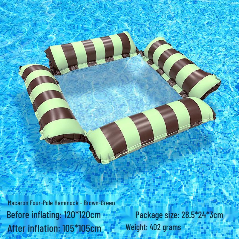 Tumbona Flotante Inflable Plegable Transfronteriza con Respaldo y Malla