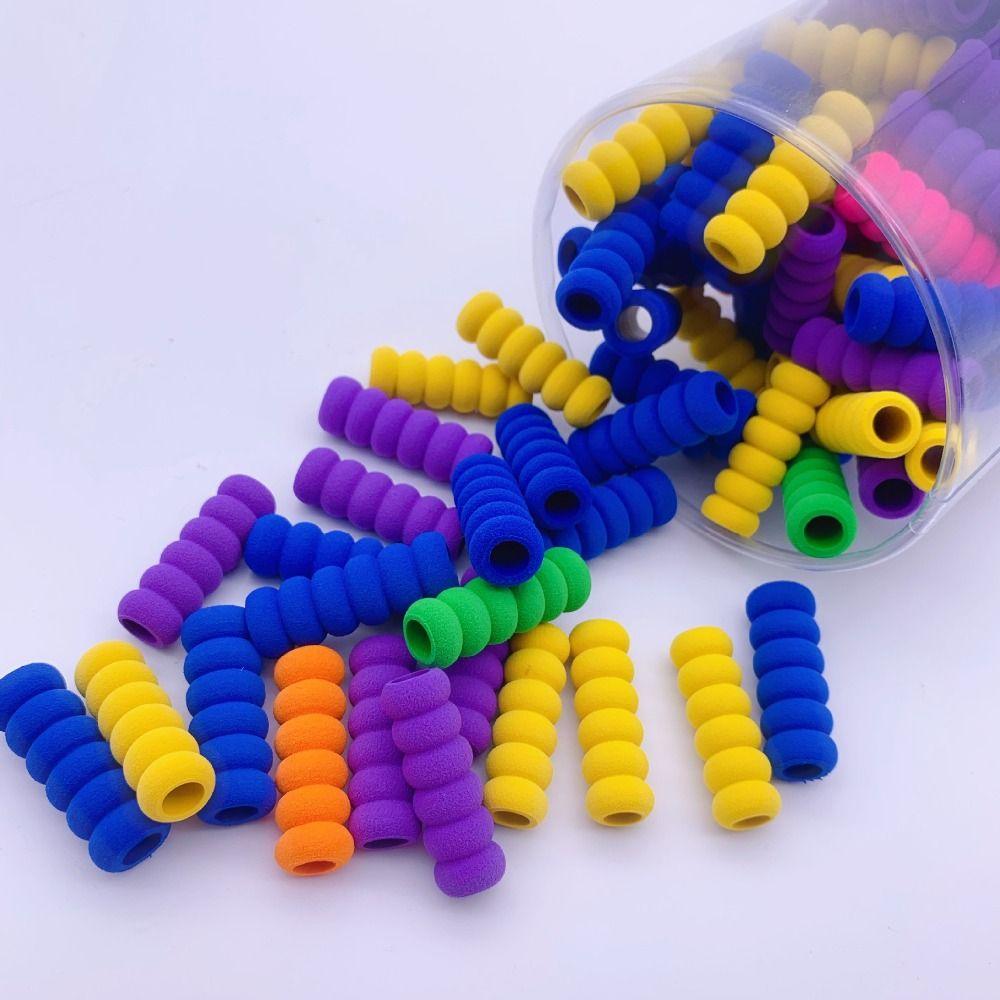 10pcs Comfortable Sponge Pen Gripper Ergonomic Soft Texture Writing Aid Grip Anti-slip Pen Grip Students
