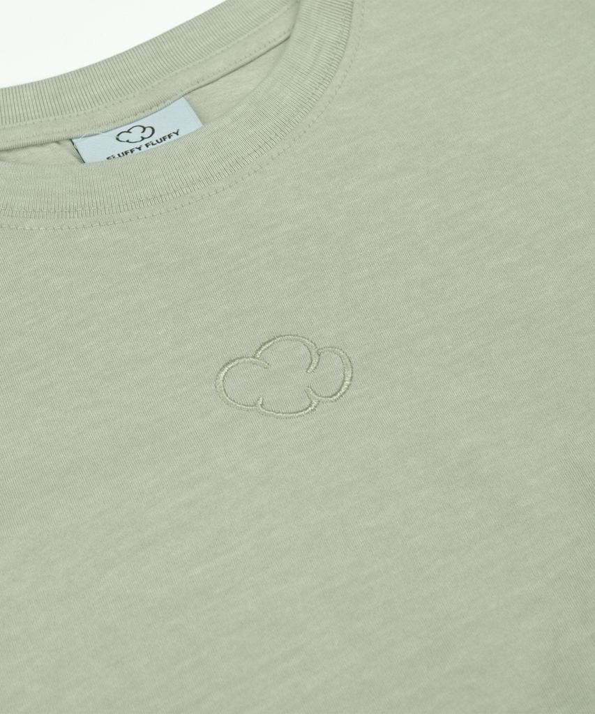 Peullupipeullupi Pigment Logo Semi-Crop T-Shirt_Sage Green