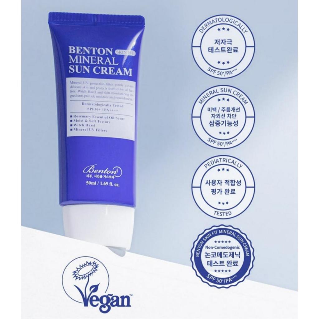 Benton Crème Solaire Minérale Skin Fit SPF50+ PA++++ 50ml