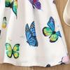 Mädchen Sommer Frisch Schmetterlingsdruck A-Linie Prinzessinnenkleid Niedlich Lässig Sommerkleid Für Kinder