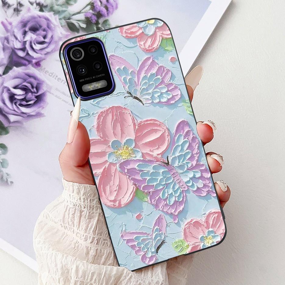 For LG K52 K62 2020 Case LM-K520 LM-K525 Stylish Love Heart Painted Cover Soft TPU Phone Case For LG K62 K 52 LGK52 LGK62 Fundas