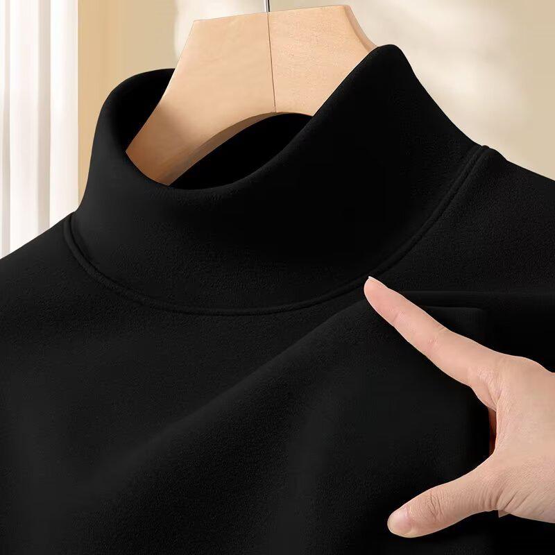2025 Men's Double-Sided German Velvet Base Layer Shirt: Winter Thickened, Fleece-Lined Long-Sleeve for Warmth in Autumn.