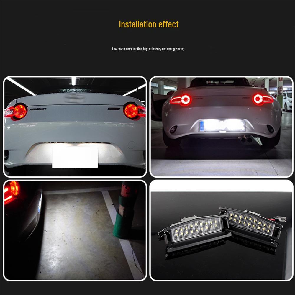 Mazda 2 MX-5 Miata 18-LED License Plate Lights (2pcs) - Black