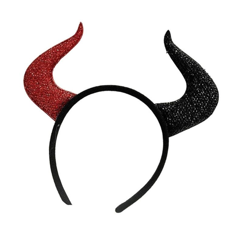 Fashion Devil Horns Headband,Devil Costume for Women Girls,Halloween Fancy Dress Cosplay Hairband