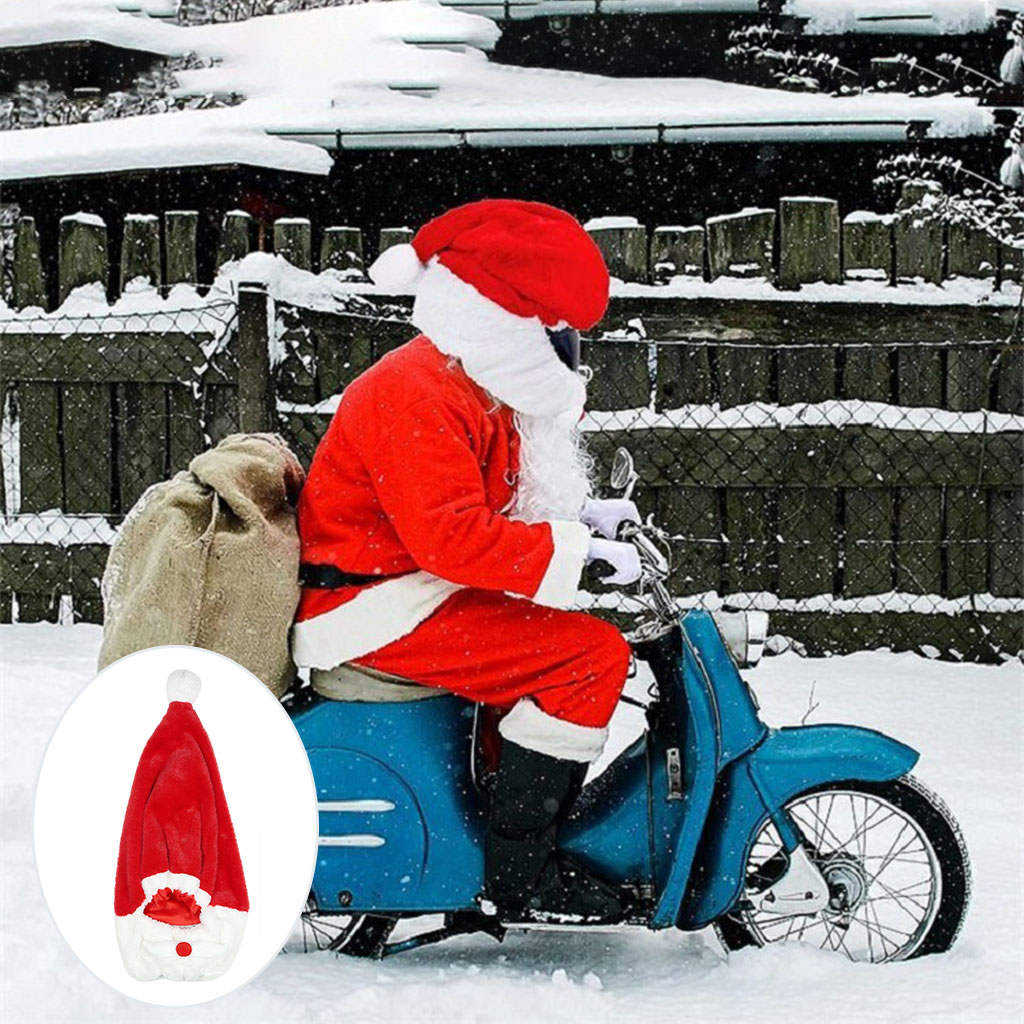 Christmas Biker Helmet Cover Santa Claus Illustration with Nativity Scene Holiday Riding Essential Festive Motorbike Accessory