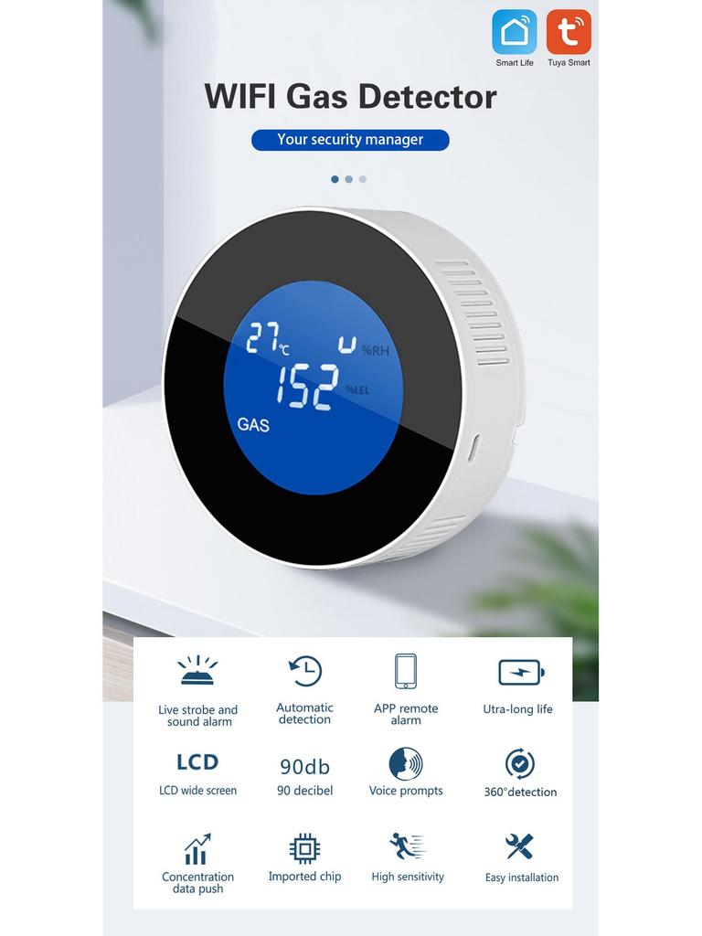 Tuya WiFi-Gasdetektor – Exportmodell (Alte Version)