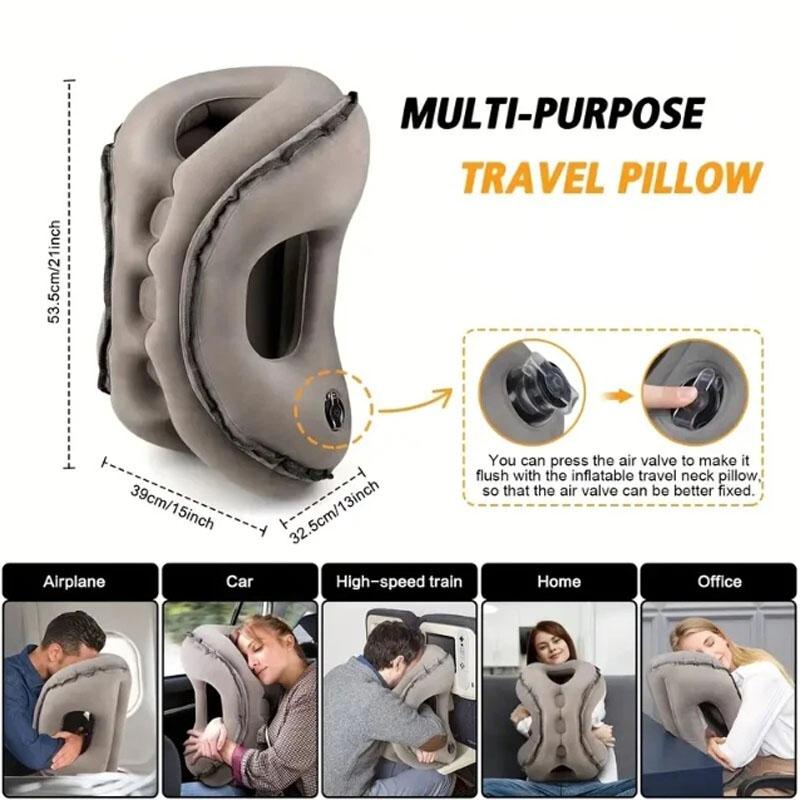 Inflatable Travel Pillow for Airplane Support Head Inflatable Pillow Neck Pillow