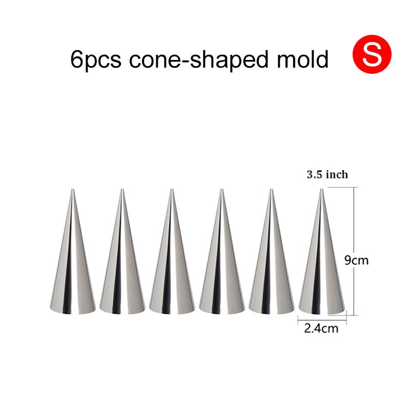 6~24pcs Croissant Maker Stainless Steel Cone / Inclined Tube Mold Household Kitchen Baking Tools DIY Dessert Cookies TMZ