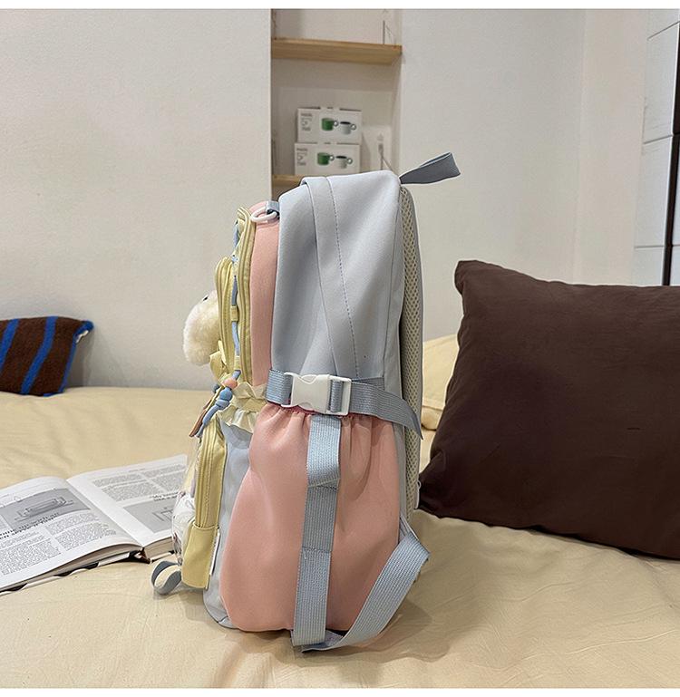 Wasserabweisender, verschleißfester Nylon-Rucksack im koreanischen Stil für High-School-Mädchen