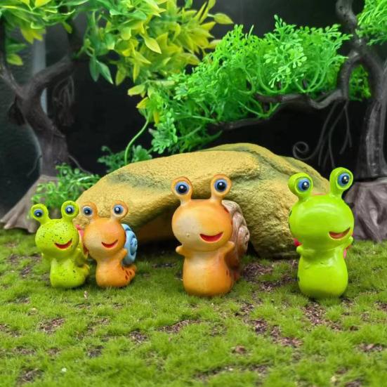 Yousheng Snail Desktop Ornament Cartoon Solid PVC Craft Colorfast Fish Tank Landscaping Smooth Cute Animal Figurine Table Decoration Home Supplies