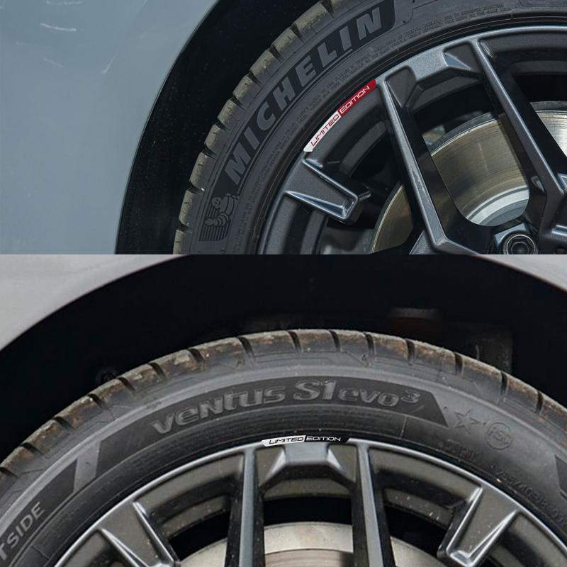 4pcs/set New Aluminium Limited Edition Wheel eyebrow Alloy Sport Emblem Car Wheel Hub Stickers For Universal Car Accessories