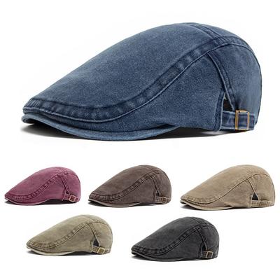 Vintage Washed Hat Men's Forward Beret Cotton Casual Versatile Old Cap