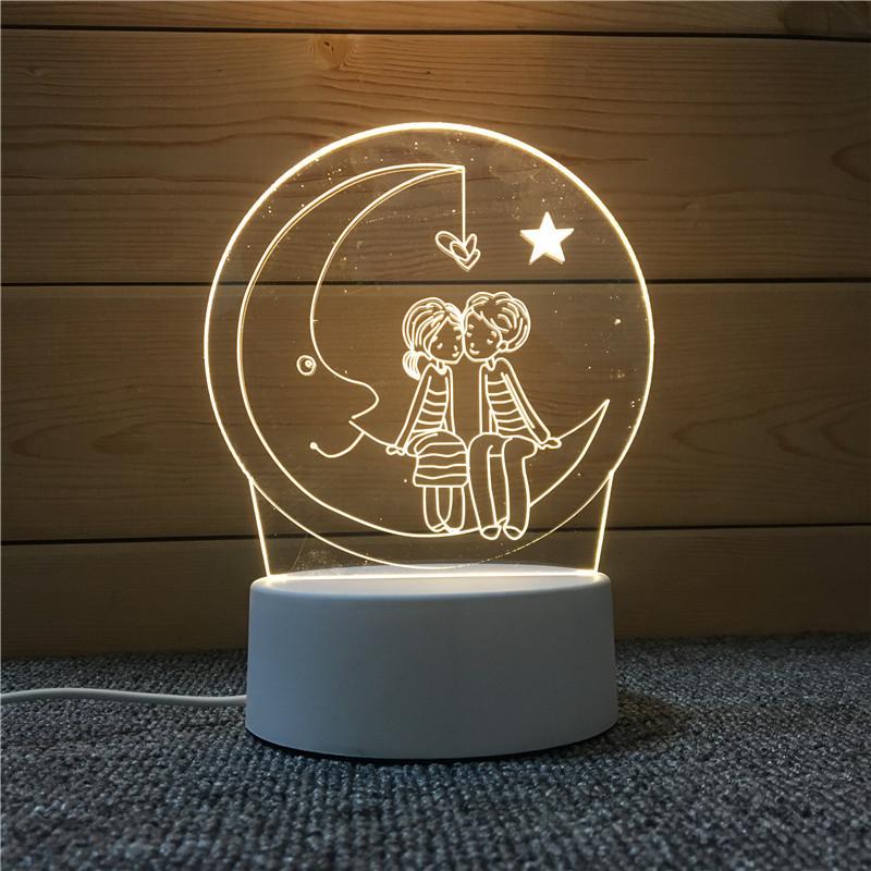 3d Nightlight Vision Bedroom Creative Desk Lamp Diy Holiday Gift Usb Direct Plug