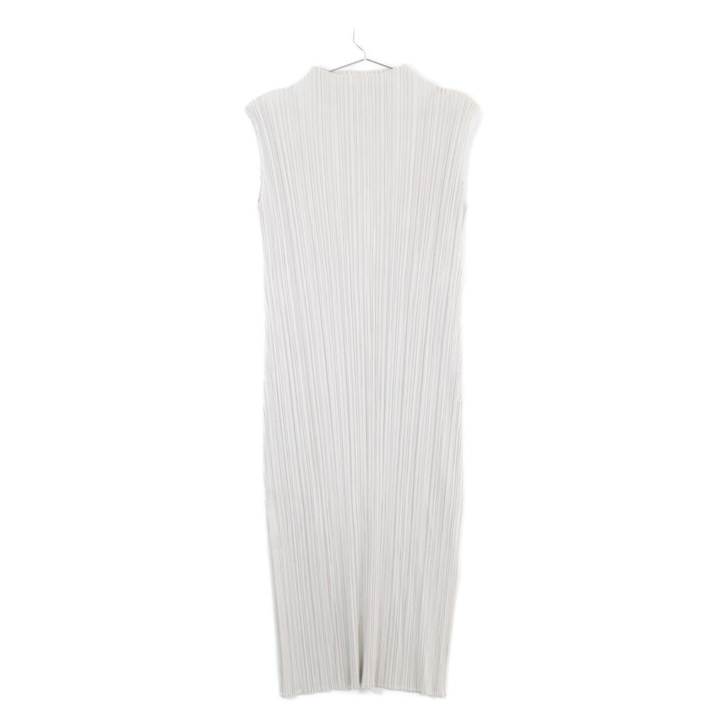 PLEATS PLEASE 22Stainless Steel PP21-JH167 MONTHLY COLORS JUNE Beige Sleeveless Dress Dress 2 grayUsed