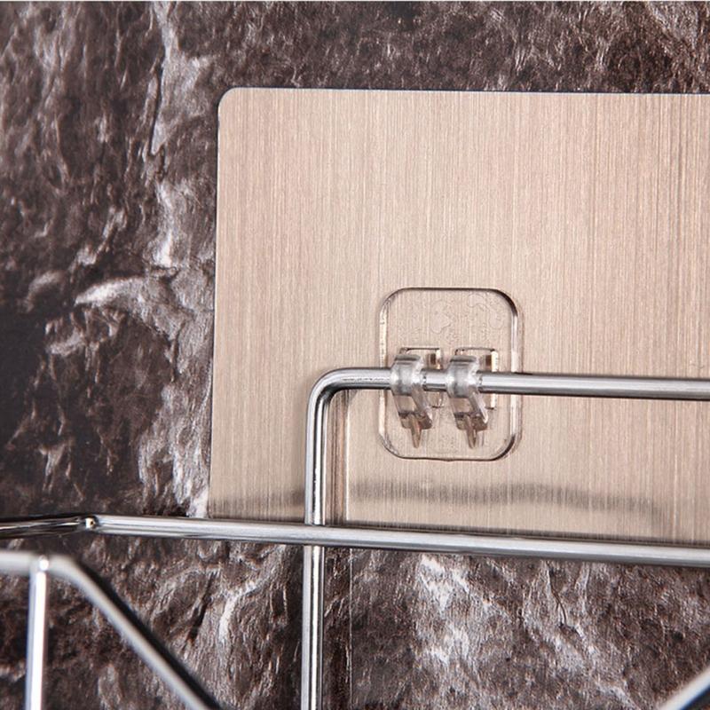 Bathroom Shelf Shower Wall Mount Shampoo Storage Holder With Suction Cup No Drilling Kitchen Storage Bathroom Accessories