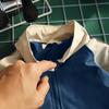 Herrenjacke, Farbblock, locker, Vintage, lange Ärmel, Reißverschluss, Stehkragen, winddicht, weich, Streetwear, Schule, Baseballmantel, Frühlings- und Herbstmantel