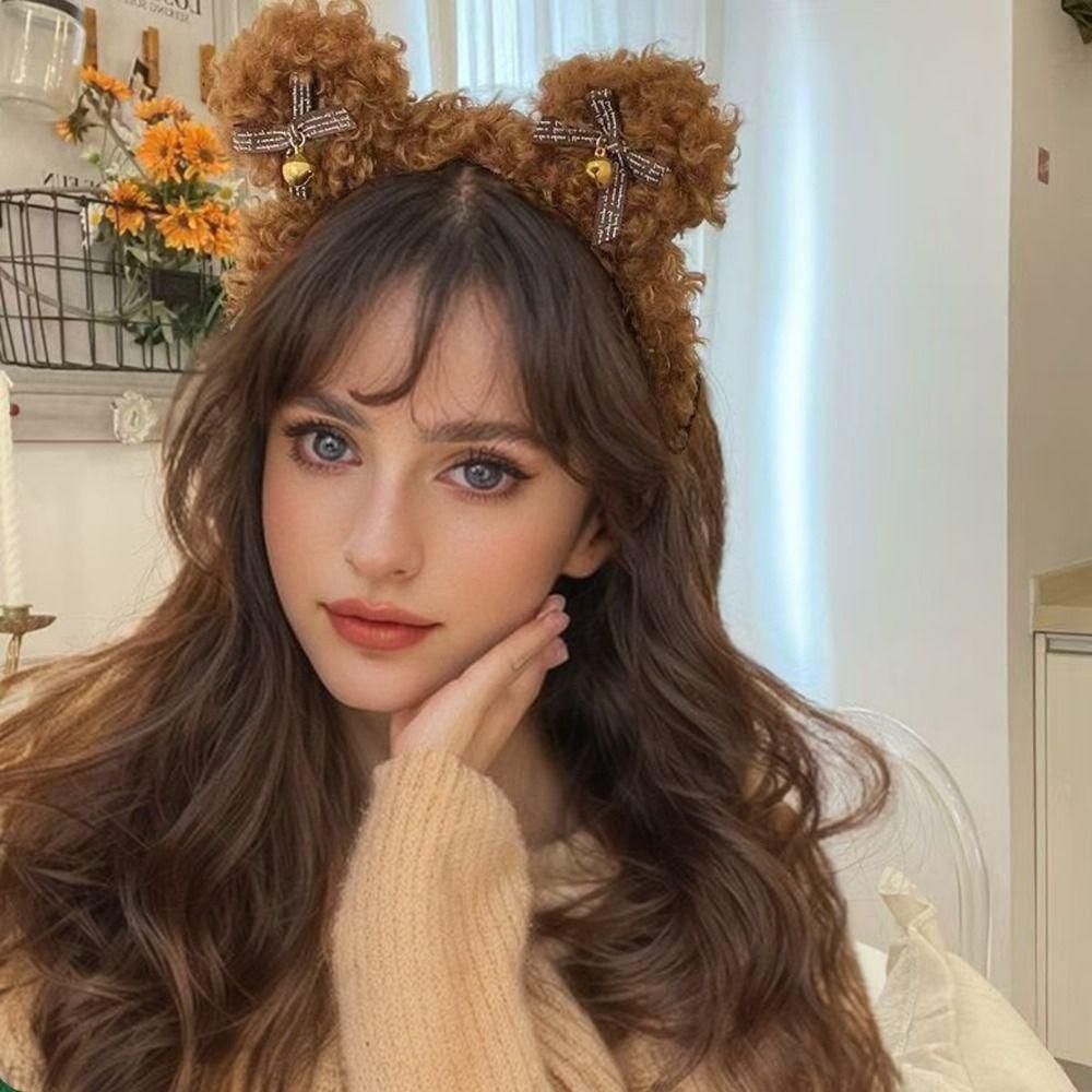 Cute Hair Hoop Plush Ear Bear Hairband Headgear Headdress Wedding Party Stage
