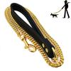 Golden Dog Leash Stainless Steel Pet Chain Strong Metal Dog Lead Chain For Small Medium Large Dog Labrador Retriever Dobermann