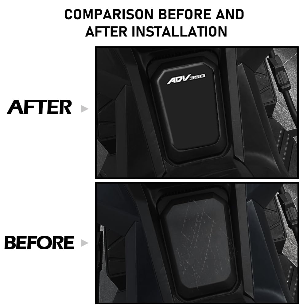 New Rubber Tank Pad Sticker Kit for ADV350 Motorcycles, Thickens Anti-Slip Sticker Body, Compatible with Honda ADV350 (Red)
