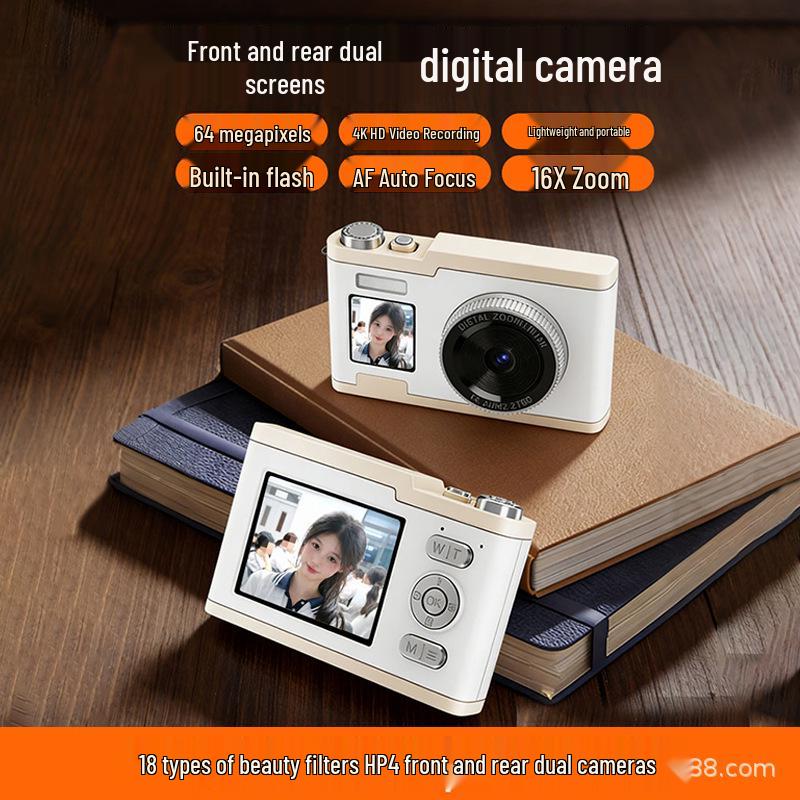 26-Year Explosive Dual-Screen Digital Camera with Cold White Skin Filter, Beauty Vlog Close-Up Light