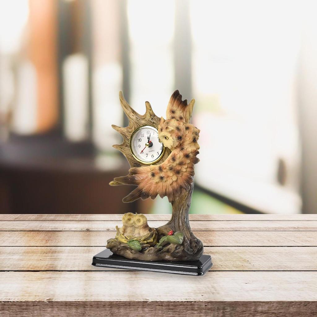 Animal Sculpture Clock for Tabletop Decor in Apartment Or Dining Room