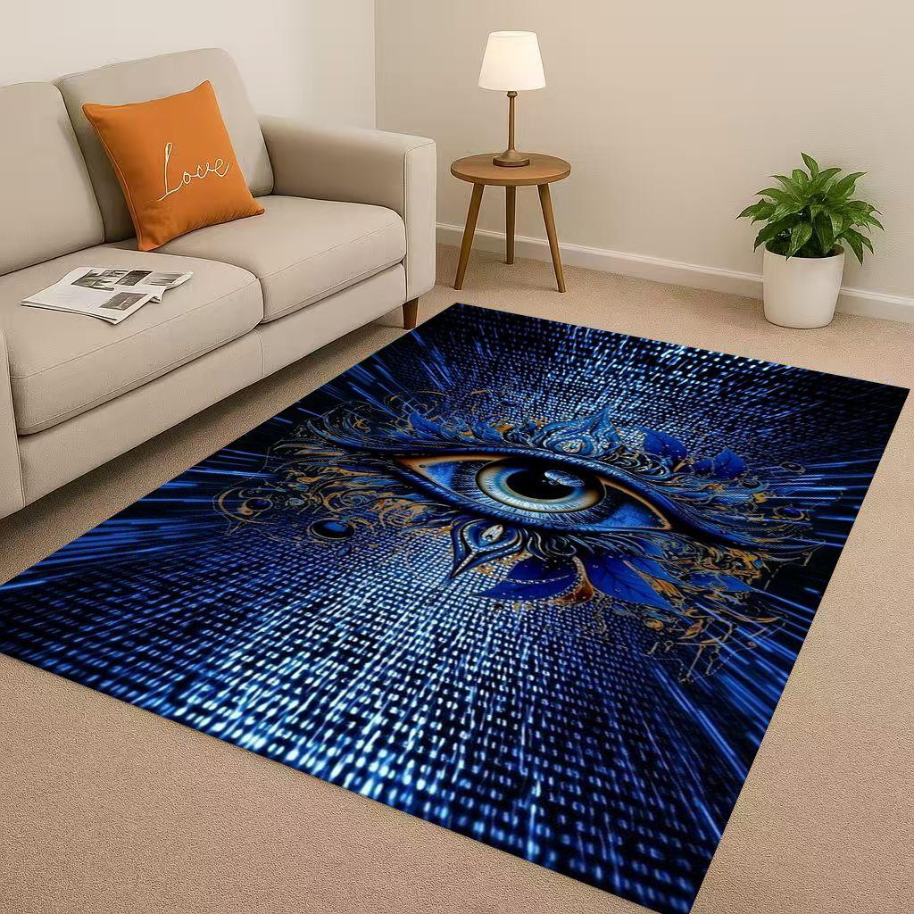 Retro Ancient Egypt Pictographic Eye of Horus Living Room Non-Slip Area Rug Carpet for Bedroom Sofa ,Easy Clean Home Doormat