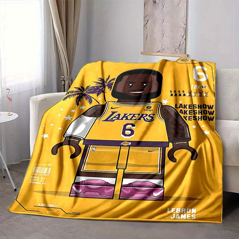 1 Stück Lakers LeBron Flanelldecke, Weich Hautfreundlich mit Digitaldruck, Verschiedene Größen erhältlich für Familie, Freunde, Geburtstag