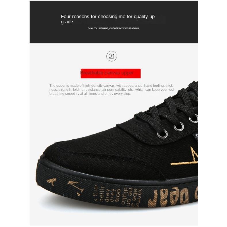Men's Shoes Canvas Shoes Men's Sneakers Cloth Shoes Trend Four Seasons All Match Students Breathable Casual Shoes
