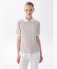 LECOQ GOLF Women'S Stretch Ribbed Contrast Collared Short Sleeve T-Shirt _Mgry Gr222Lts51