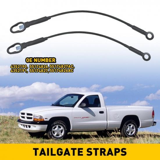 Rear Tailgate Cables Set Straps 2 for 1987-2011 Dodge Dodge Dakota  Raider EOA