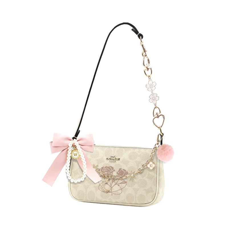 Coach Shoulder Bag [Customized Bag] Nolita 19 Princess Style Literary Classic Fashion Versatile Artificial Rose Wuyu Basic Package (Pack + Dust Bag)