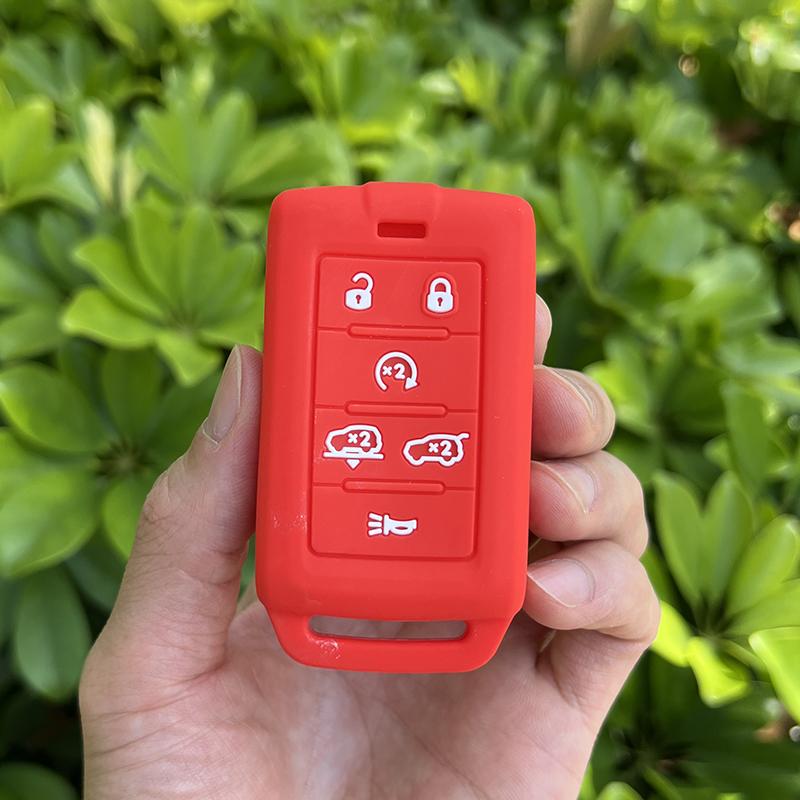 Silicone Remote Car Key Holder Cover Case for Jeep Wagoneer for Dodge RAM 1500 2a500 RAM1500 RAM2500 TRX 2021 2020 Key chain