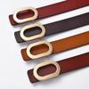 Simple Leather Vintage Belt for Women Casual Simple Versatile Oval Buckle Jeans Accessories Classic Business Belt
