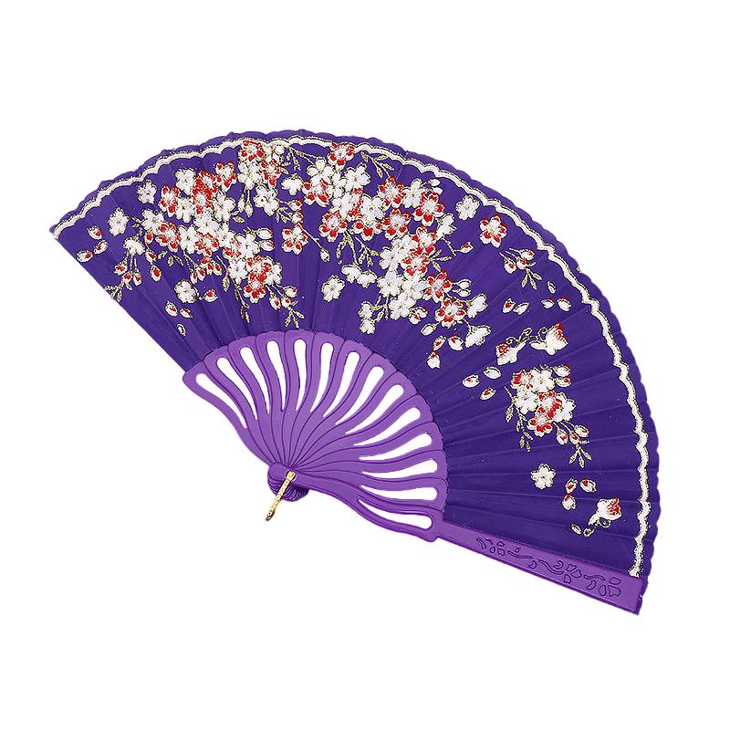 1PC Ancient Style Photography Folding Dance Performance Fan Elegant Plum Blossom Gift Plastic Classica New Chinese Style Colorful