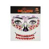 Funny Rhinestone Face Sticker Colorful Crystal Clown Makeup Halloween Fake Tattoo Cosplay Props DIY Skull Face Sticker Body Art