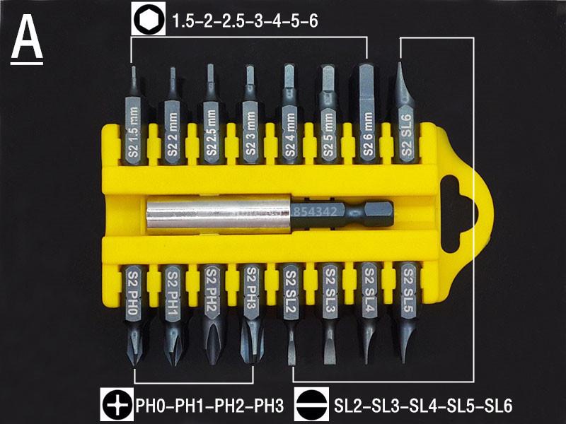 17Pcs S2 Alloy Steel Security Tamper Proof Torx Hex Star Bits Set Magnetic Holder Slotted Cross Head Screwdriver Bit