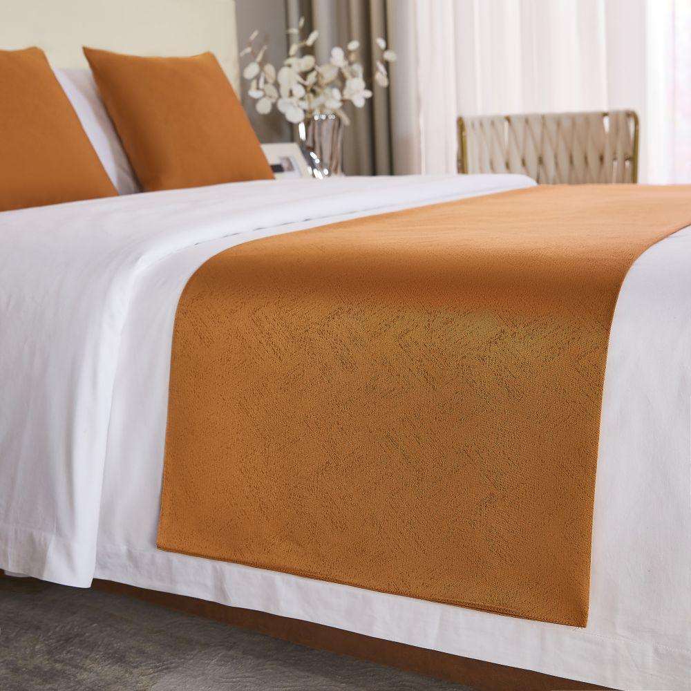Einfarbiges Figurenmuster Bett-Handtuch Hotel Minimalistisch Doppelseitige Betten-Fahne Bettwäsche Läufer Zubehör Nachttischmatten Ferienwohnungen