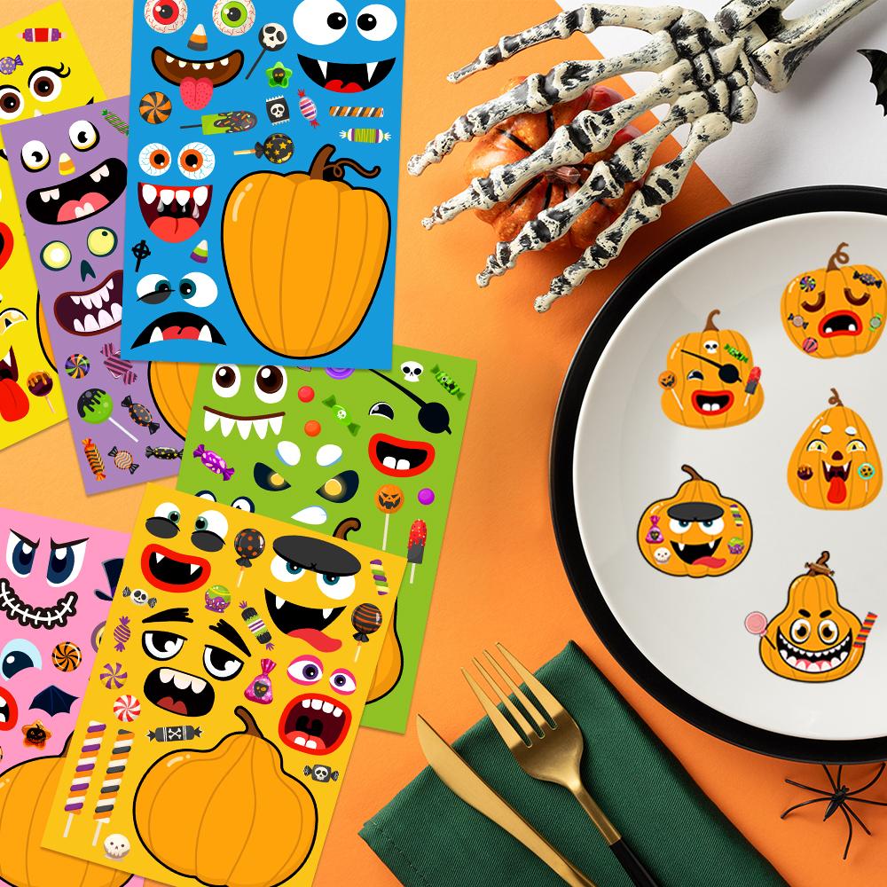 Halloween Cute Pumpkin DIY Game Stickers, Party Notebook and Gift Decoration Sealing Stickers