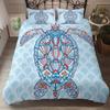 Western Style Bedding Set Sea Turtle Bedlinen White Quilt Set with Pillow Cover Super King Beds 3d Comfortable Thick Bedclothes