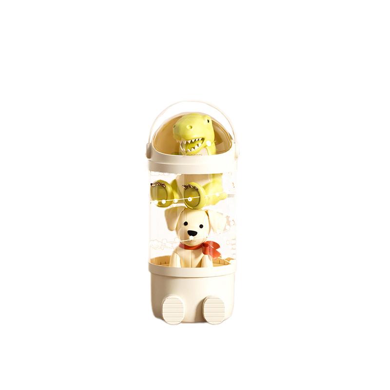 Doll Storage Box With Light Toys Organization Plush Toy Storage Tube Transparent Plastic Stuffed Storage Barrel Organizer Gifts