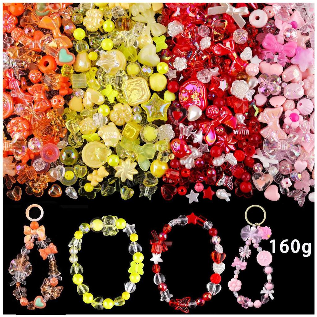 1 Beutel Mischstil Candy Farbe Acrylperlen für DIY Handgemachte Armband Schmuckherstellung Handykette Zubehör